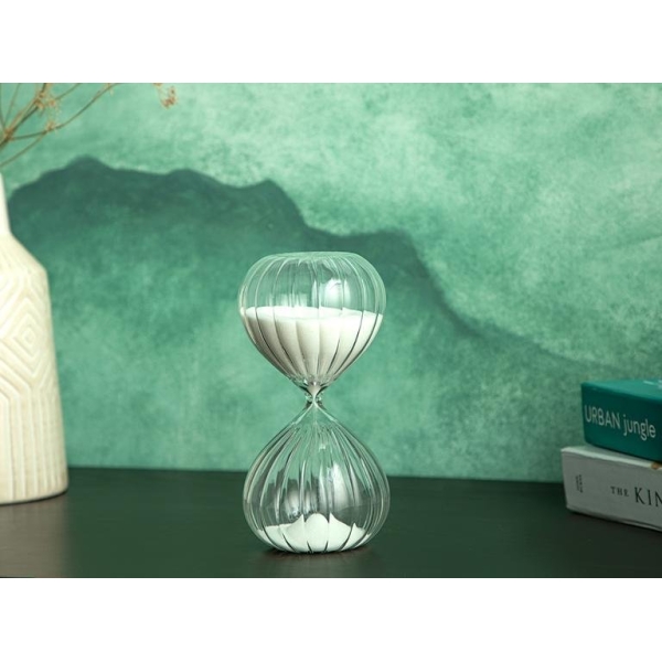 Pumpkin Glass 45 Min Hourglass 10x10x20 Cm White