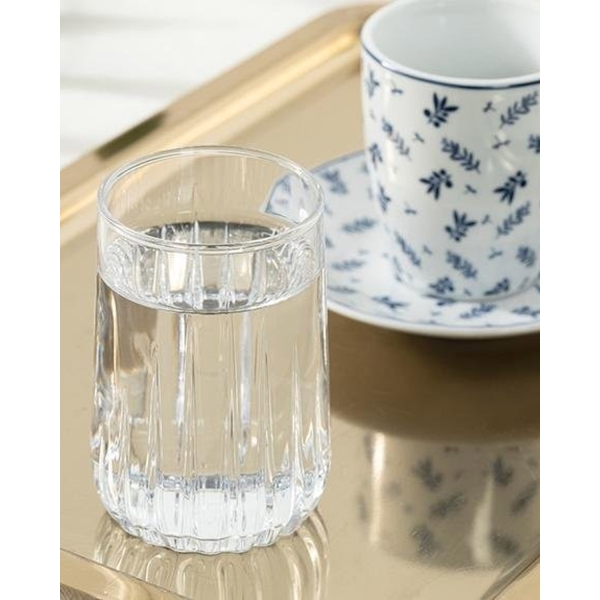 Koza Glass 6 Set Served with Coffee WATER GLASS 135 ml Transparent