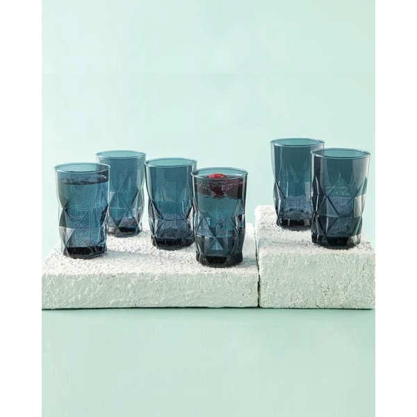 Sofya Glass 6 Pcs for Coffee Side Water Glass 110 ml Navy Blue