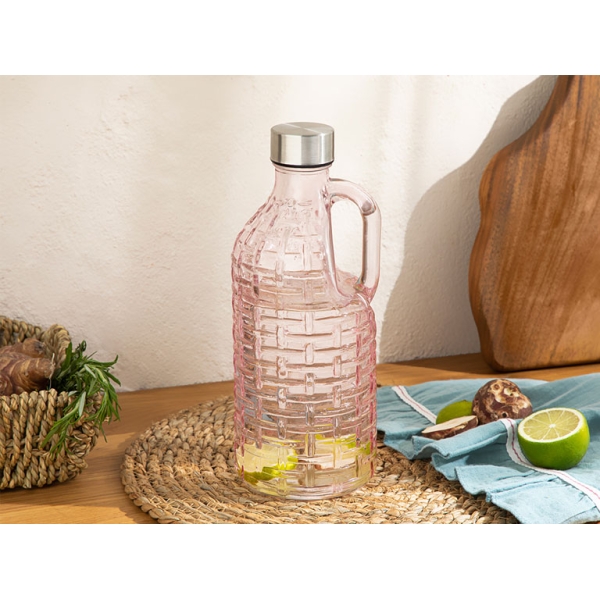 Micale Glass Bottle 1000 ml Pink