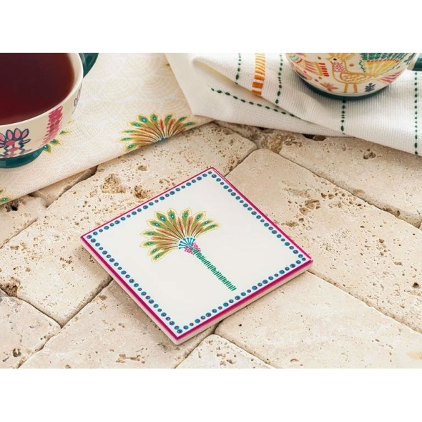 Exotic Palm Silicone Coaster 10,8 cm Colorful