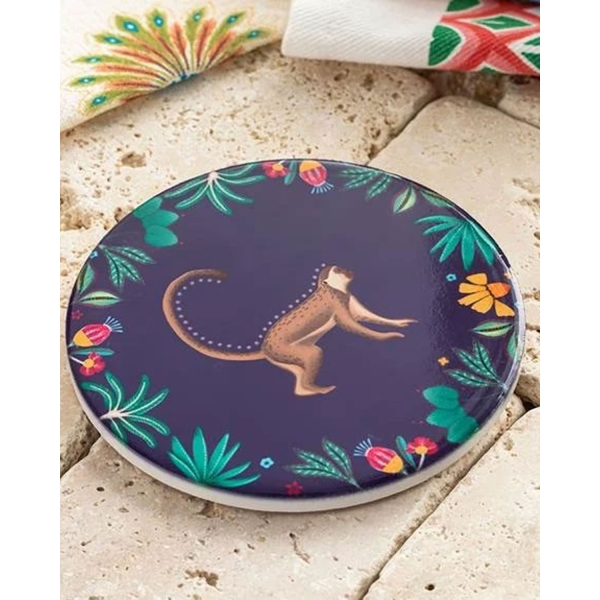 Exotic Monkey Silicone Coaster 10,8 cm Purple