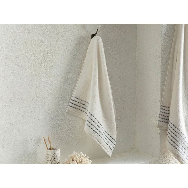 Soft Wave Cottony Face Towel 50x70 cm Ecru