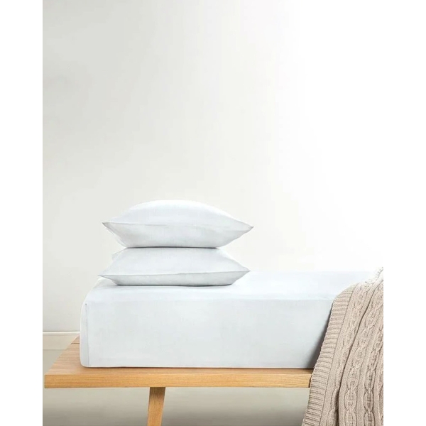 Novella Premium Soft Cotton For One Person Fitted Sheet Set 100x200 cm White