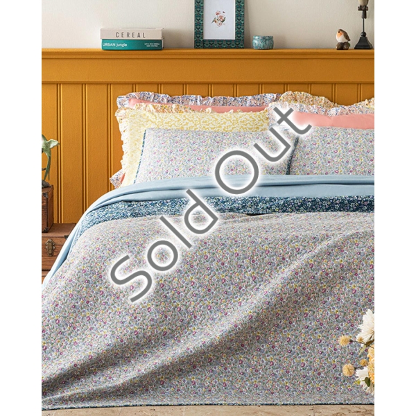 Floral Heaven Multipurpose Double Person Bed Quilt Set 200x220 cm Seledon