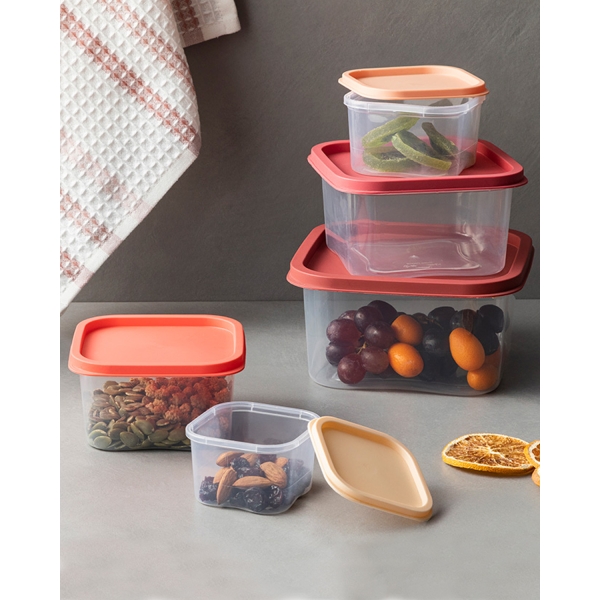 Keep Me Plastic 5 Pieces Storage Box 16 cm Red