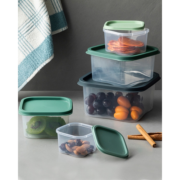 Keep Me Plastic 5 Pieces Storage Box 16 cm Green