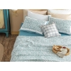 Calm Nature Printed Double Person Summer Blanket Set 200x220 cm Seledon,