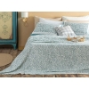 Calm Nature Printed Double Person Summer Blanket Set 200x220 cm Seledon,