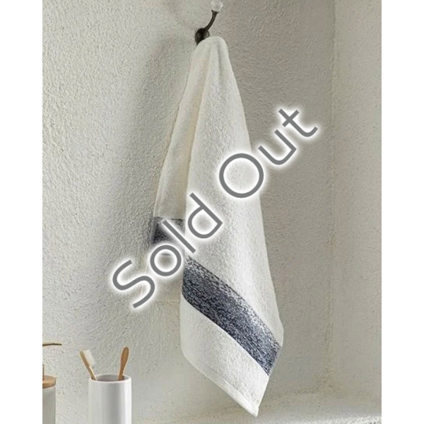 Daylight Cotton Face Towel 50x70 cm Ecru-Dark Blue