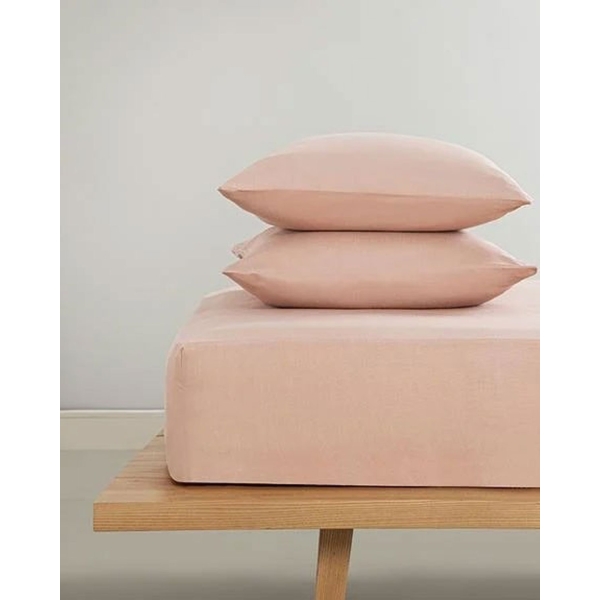 Novella Premium Soft Cotton For One Person Fitted Sheet Set 100x200 cm Dusty Rose