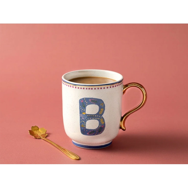 Letter B Stoneware Cup 500 ml Colorful