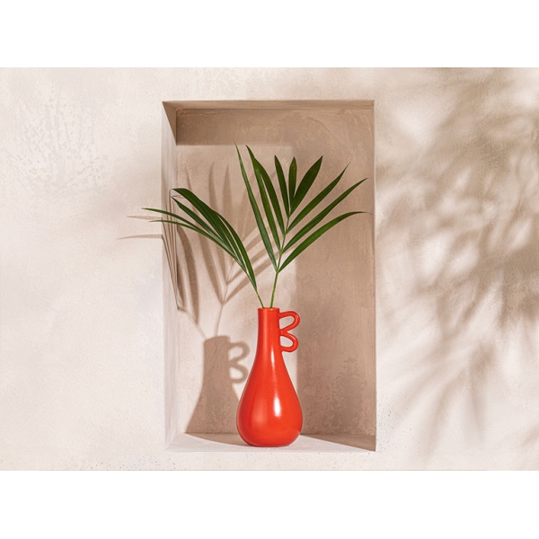 Nora Dolomite Vase 10x10x20 cm Red