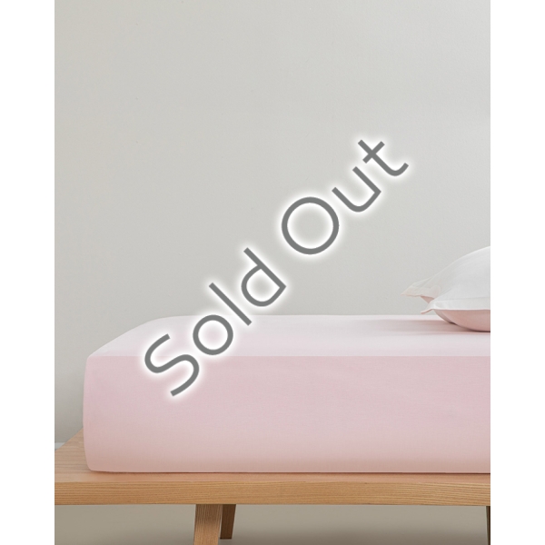 Plain Cotton Single Plus Fitted Sheet 120x200 cm Powder Pink