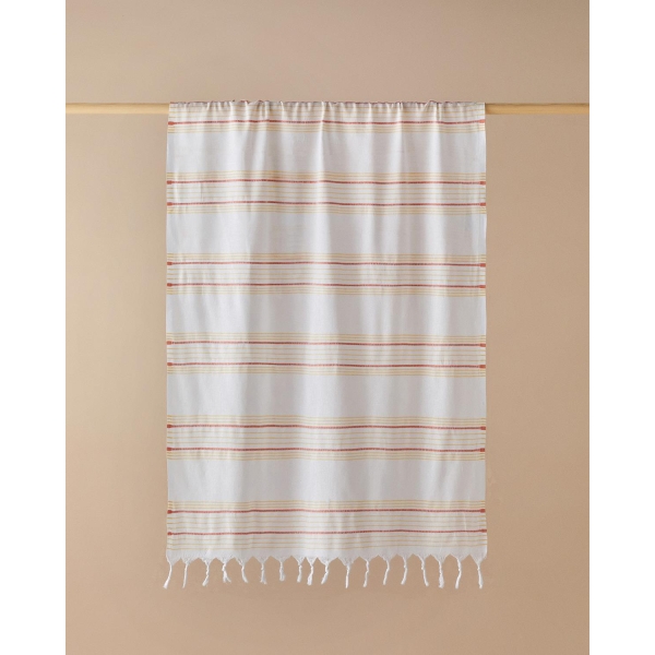 Mayra Rejenere Striped Peshtemal 90x150 cm Orange-Yellow