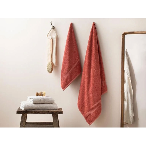 Nova Cottony Bath Towel Set 50x85+70x140cm Dried Rose