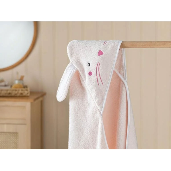 Bunny Cotton Baby Towel 75x75 cm Pink