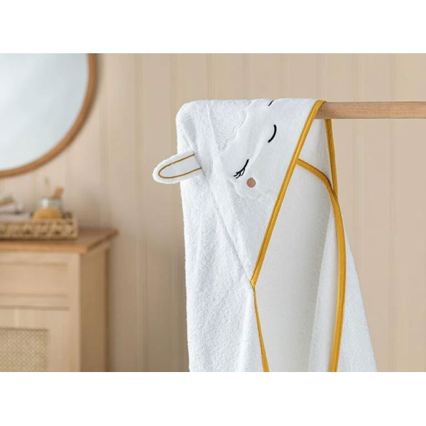 Lamb Cotton Baby Towel 75x75 cm Mustard