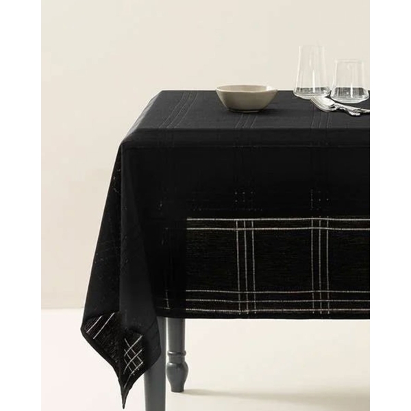Navy Polyestere ajouré Table Cloth 150x200 cm Black