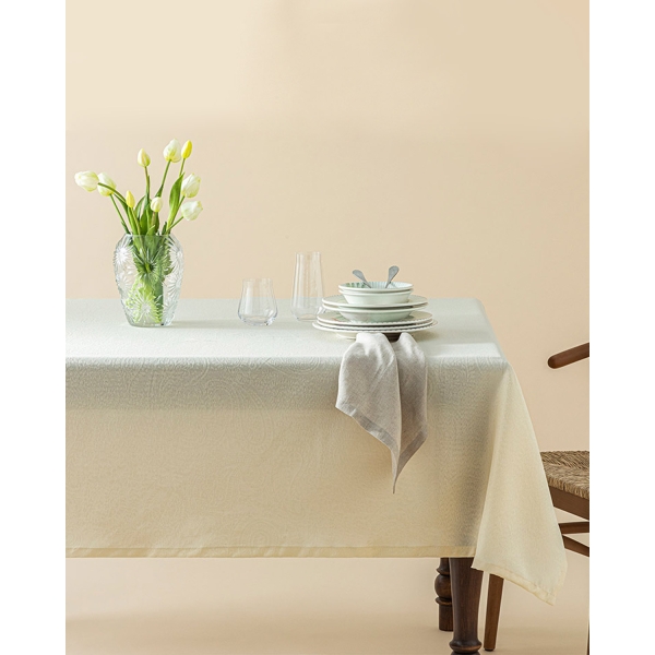 Nelda Polyestere Stainproof Table Cloth 100x140 cm Beige