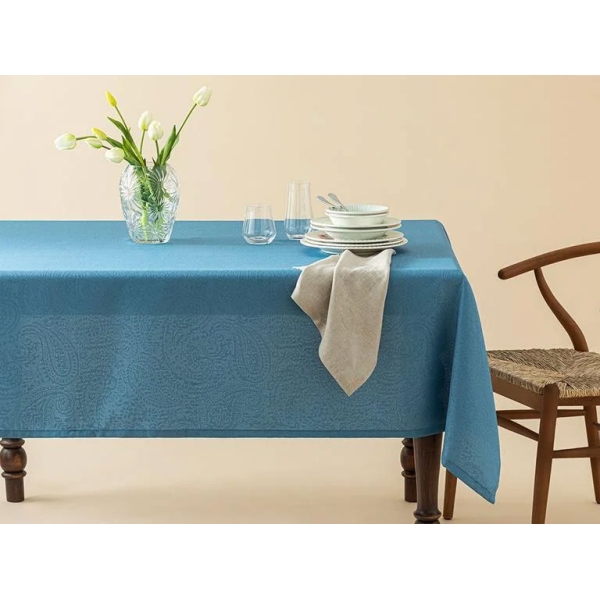 Nelda Polyestere Stainproof Table Cloth 100x140 cm Blue