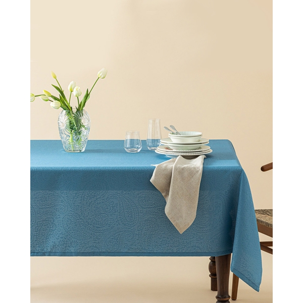 Nelda Polyestere Stainproof Table Cloth 140x180 cm Blue