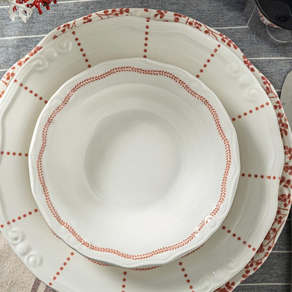 Elephant Porcelain Bowl 17 cm Red