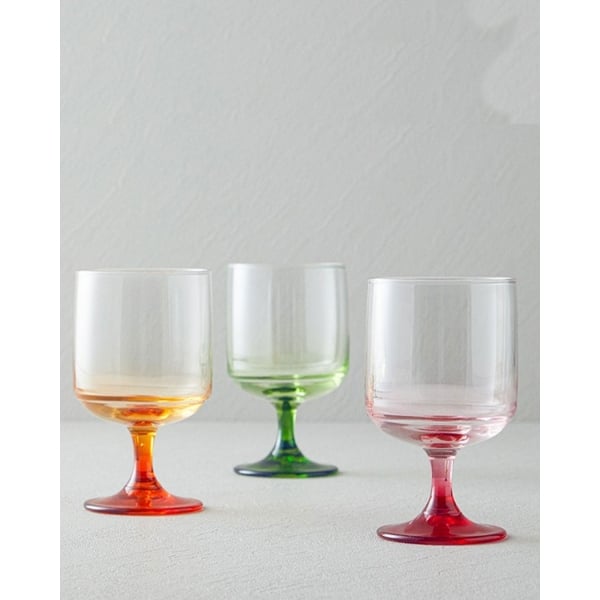 Aloha Glass 3 pcs Cup 300 ml Green - Red - Orange