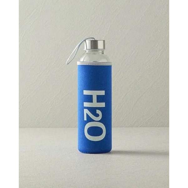 Best Bottle Glass With Cover Bottle 500 ml Blue