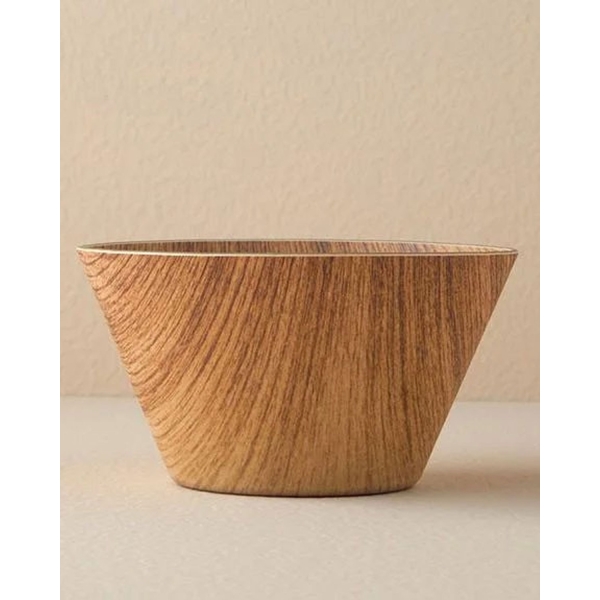 Alita Plastic Wooden Appearance Bowl 16 cm Light Brown