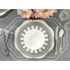 Arzu Sabanci Grace New Bone Pastry Plate 20 cm White - Grey
