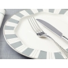 Arzu Sabanci Grace New Bone Pastry Plate 20 cm White - Grey