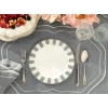 Arzu Sabanci Grace New Bone Pastry Plate 20 cm White - Grey