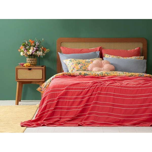 Essence Muslin Double Bedspread 240x260 Cm Pink
