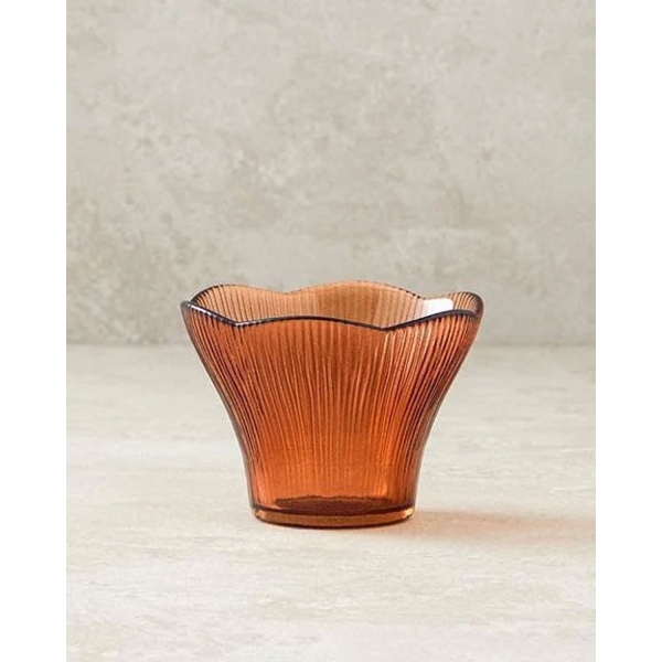 Flare Glass Cup 13 cm Brown