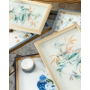 Bleu Blanc Glass Decorative Tray 31x46 cm Gold