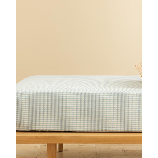 Wave Dots Easy to Iron Queen Size Fitted Sheet 160x200 cm Seledon
