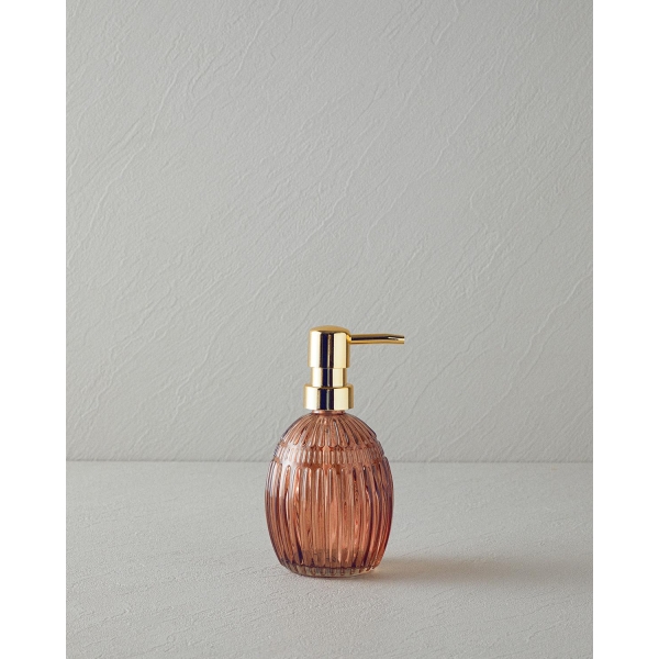 Pavia Glass Liquid Soap Dispense 9x9x16 cm Amber