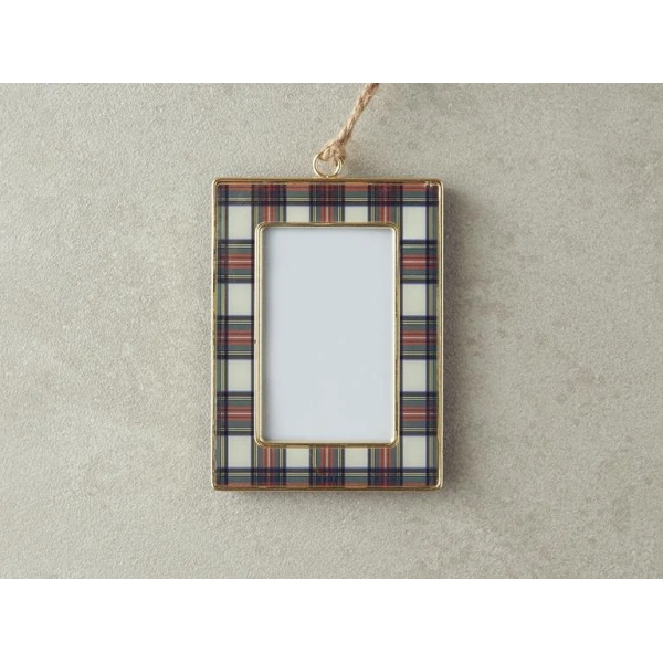 Plaid Framed Accessory With Hanger 7,5x10 cm Green