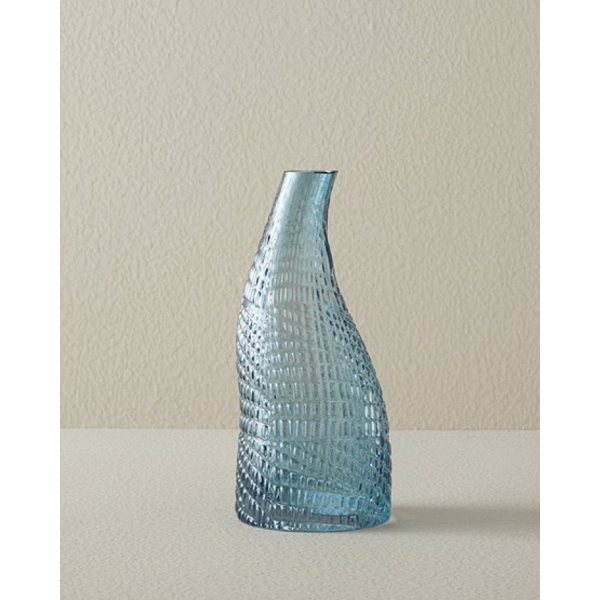 Lacy Glass Vase 25x10,5x13 cm Seledon
