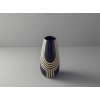 Stripy Ceramic Vase Black