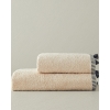 Colorful Lines Cotton Fringed Hand Towel 30x45 cm Light Beige - Green