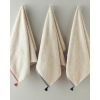 Colorful Lines Cotton Fringed Face Towel 50x80 cm Light Beige - Green
