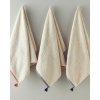 Colorful Lines Cotton Fringed Face Towel 50x80 cm Light Beige - Black