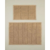 Classy Diamond Cotton Loop Bath Mat Set Beige
