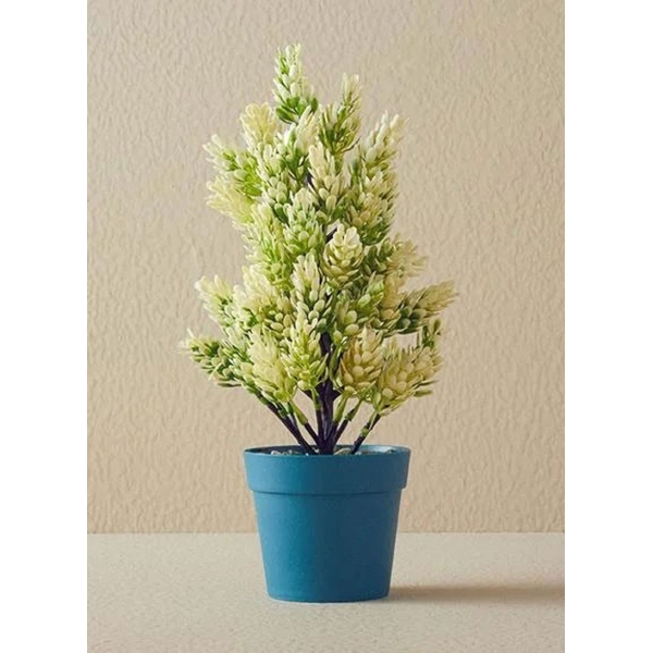 Leafy Artificial Flower with Vase 13x13x28 cm Blue