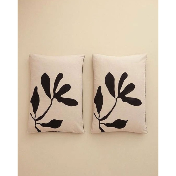 Vinette Soft Cotton with Digital Print 2 pcs Pillowcase 50x70 cm Beige