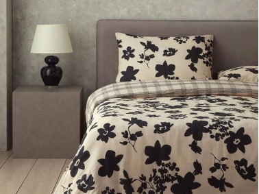 Cosmos Garden Soft Cotton with Digital Print Double Duvet Cover Set Pack 200x220 cm Beige