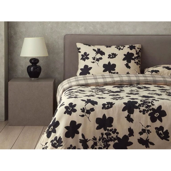 Cosmos Garden Soft Cotton with Digital Print Double Duvet Cover Set Pack 200x220 cm Beige