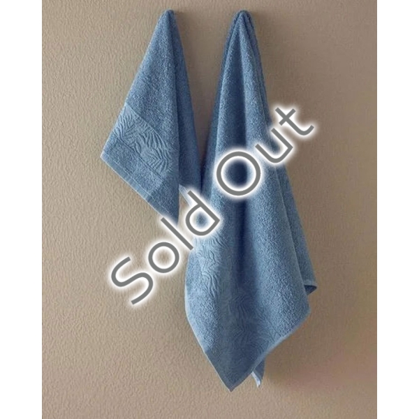Branch Cotton Jacquard Face Towel Set 50x80+30x45 cm Light Indigo